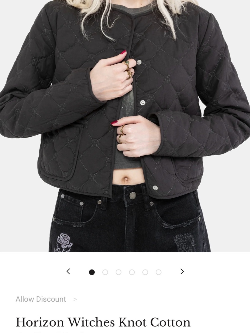 Disturbia Horizon Witches Knot Cotton Quilted Jacket